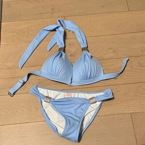 VENUS Sky Blue Bikini with Silver Details